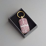 Harris tweed keyring wine grey tartan