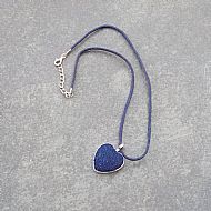 Harris tweed heart necklace dark blue