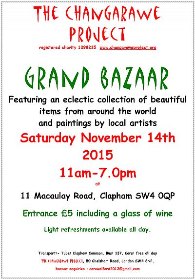 the changarawe project - clapham bazaar 14th november 2015
