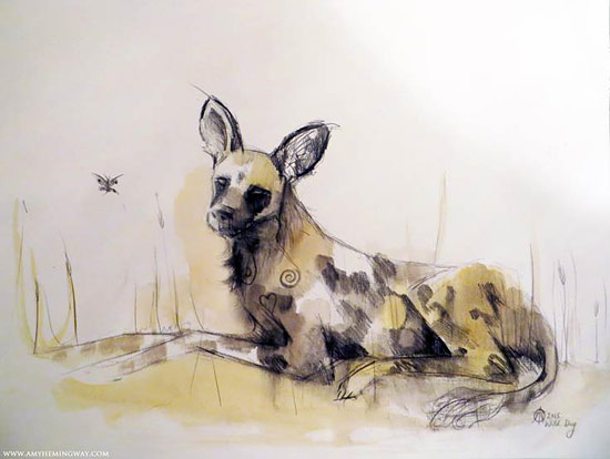 amy hemingway arte - painted dog