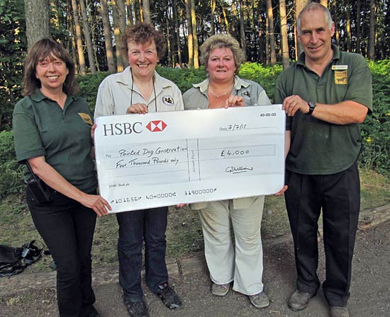 pdc uk and yorkshire wildlife park donation cheque