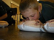 Scouts Emergency aid staged badge work