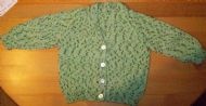 Green with brown fleck v-necked cardigan