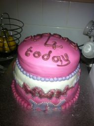 Pink Sparkly Butterfly Cake