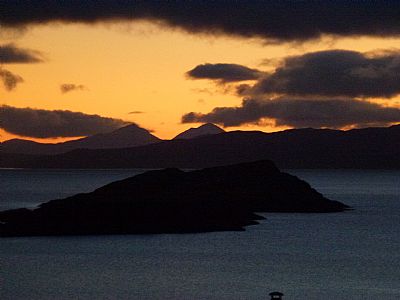 the paps of jura at sunset