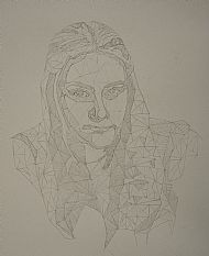 Self portrait, line drawing by Carina