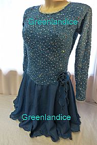 Sarah design in Teal Ice Dance Dress
