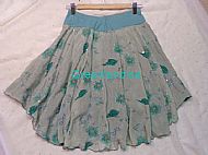 Green Flower Ice Dance Skirt Back View