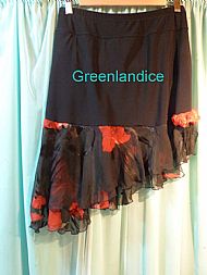 Red & Black Ice Dance Skirt