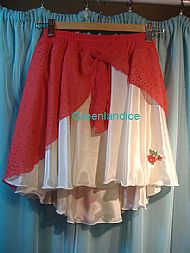 Red Ivory glitter chiffon Dance Skirt
