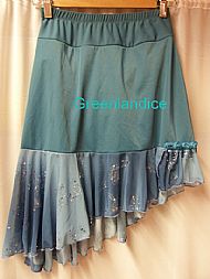 Teal blue flounce skirt