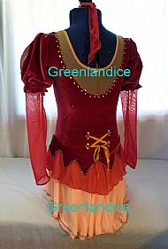 Elizabeth design in Red/Pale Orange Back View