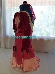 Elizabeth design in Red/Pale Orange Side View