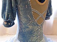 Rebecca Blue Celtic dress Close up