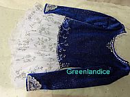 Sarah design in blue/white laid flat