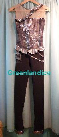 Kenzie Unitard in Black/Silver