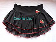 Black and Red ice skating skirt Flat view