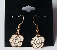 C1 White Rose Earrings