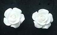 C2 WHITE ROSE STUD EARRINGS