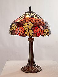 Tiffany CR15 30cm red and orange maple table lamp