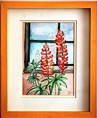 Lupins by a Window