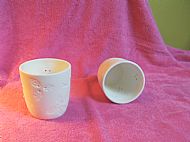 Candle Holders ( Holly Pattern White )