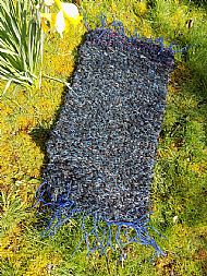 blue peg loom rug
