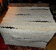 peg loom rug in process