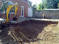 Site preparation for new swimming pool