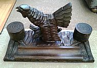 German Imperial WW1 Trench Art wooden Eagle Desk Stand