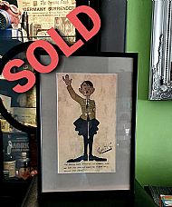 Large Illustration of Hitler Signed by Anti-Nazi Artist A.G.Ton Smits WW2 framed