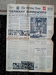 The Evening News 'germany Surrenders 1945 News Paper