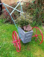 Garden Ornament Planter Upcycled Seed Plough Implement Flower Display Pot Unique