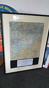 Original WW2 RAF Silk Escape Map A/B, 1943 FRAMED DISPLAY Pilot Air Crew Evasion COLLECTION ONLY FROM HERTFORDSHIRE