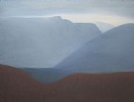 Mountain pass in red and blue (Lairig Ghru)