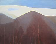 Dark mountain with small cloud moving (Carn Eilrig) oil on board 116 x 93cm