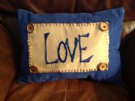 EMBRROIDERED LOVE CUSHION