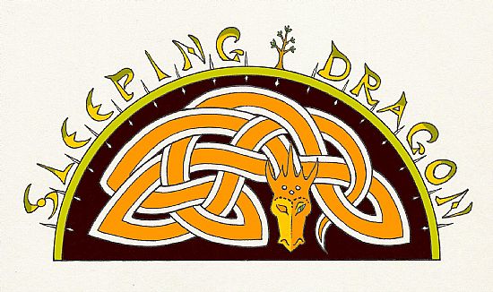 sleeping dragon celtic art logo