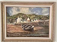 Boat rests at Pennan Harbour
