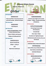 Calendar of Events, Nov - Dec