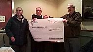 Cheque presentation at AGM with John Keenan George Massey & Eamon O'Rourke