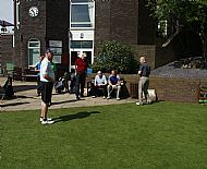 Waiting to tee off