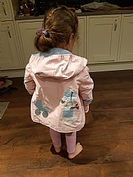 Ella's new coat, pink side