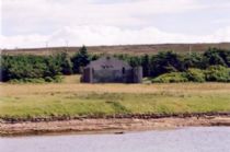 description: the remains of the wartime cinema on flotta - visited by royalty ye'know!