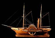Full hull paddle steamer