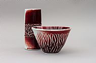 Carved bow/vase group
