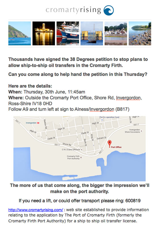 cromarty rising - petition poster