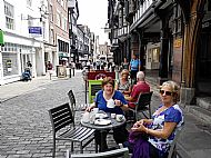 Enjoying a cuppa in Chester
