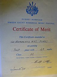 FIRST PLACE CERTIFICATE JUNE 25th 1988