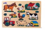 Wooden farm lift out puzzle